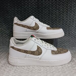 Nike Air Force 1 '07 White Leather Low Top Women's Custom Sneakers Size 11.5